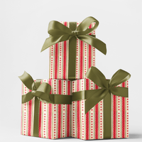Holiday Peppermint Gift Wrap, Candy Cane Stripe Christmas Wrapping Paper, Festive Xmas Wrapping Paper, Holiday Present Packaging Paper