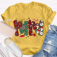 Festive Font Christmas Shirt, Colorful Christmas T-Shirt, Retro Holiday Graphic Tee, Unisex Christmas Party Shirt, Xmas Family Present