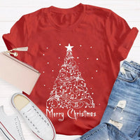 Sheet Music Holiday Tree T-Shirt, Music Teacher Christmas Shirt, Musical Notes Graphic Tee, Choir Director Christmas Present Shirt