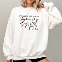 Humorous Christmas Lights Crewneck, Im Tired Jingle Some of the Way Sweatshirt, Sarcastic Holiday Season Sweater, Comfy Xmas Pullover