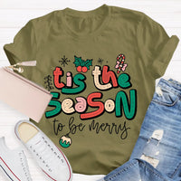 Festive Holiday Teacher Shirt, Tis the Season Christmas Teacher T-Shirt, Adorable Winter Educator Tee, Merry School Staff Present, Teacher Shirt