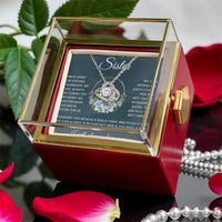 Eternal Bond Knot Pendant, Sister Love Knot Necklace, CZ Crystal Gold Knot Jewelry, Birthday Present for Sister, Heartfelt Christmas Keepsake