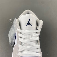 Low Top Sneakers, Blue White Gray Colorway, Lace Up Design, Casual Gift for Sneaker Fans