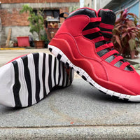 High Top Sneakers, Red Black Colorway, Lace Up Design, Casual Gift for Sneaker Fans