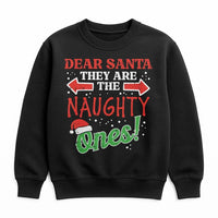 Humorous Matching Christmas Group Crewneck, Dear Santa They Are the Naughty Ones Sweatshirt, Family Holiday Party Sweater