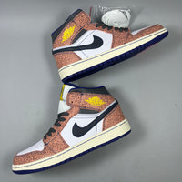 High Top Sneakers, White Black Orange Colorway, Lace Up Design, Casual Gift for Sneaker Fans