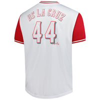 Cincinnati Reds Elly De La Cruz White Big & Tall Name & Number Jersey