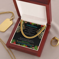 Polished Stainless Steel Chain, Grandson Cuban Link Chain Necklace, Mens Cuban Link Jewelry with Message Card, Christmas Present for Grandson