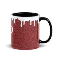 Faux Sparkle White Paint Drips Coffee Mug, Red Glitter Drip Ceramic Mug, Adorable Valentine Tea Cup, Aesthetic Christmas Holiday Present