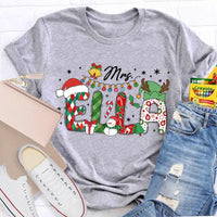 Personalized Snowman Holiday Shirt, Custom Snowman Christmas T-Shirt, Santa Hat Snowman Tee, Adorable Xmas Graphic T-Shirt, Winter Holiday Present