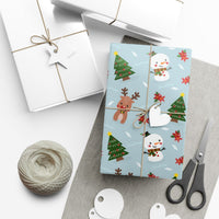 Holiday Cookie Gift Wrap, Gingerbread Poinsettia Wrapping Paper, Christmas Wrapping Paper, Festive Holiday Gift Wrap, Xmas Present Paper