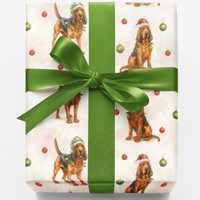 Twinkle Lights Hound Gift Wrap, Bloodhound Christmas Wrapping Paper, Festive Bloodhound Wrapping Paper, Dog Lover Holiday Gift Wrap