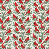 Snow Dusted Pine Branch Gift Wrap, Cardinal Wrapping Paper, Red Bird Christmas Wrapping Paper, Nature Lover Winter Holiday Wrap Paper Roll