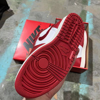 High Top Sneakers, White Red Gray Colorway, Lace Up Design, Casual Gift for Sneaker Fans