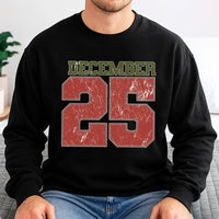 Retro Varsity Number Holiday Crewneck, December 25 Christmas Sweatshirt, Vintage Xmas Sweater, Festive Pullover, Christmas Present