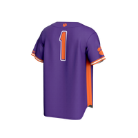 #1 Clemson Tigers Lightweight Baseball Fashion Jersey - Purple
