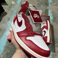 High Top Sneakers, White Red Gray Colorway, Lace Up Design, Casual Gift for Sneaker Fans