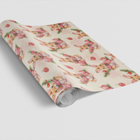 Adorable Christmas Rabbit Wrapping Paper, Winter Bunny Gift Wrap, Festive Holiday Bunny Gift Wrap, Animal Lover Present Wrapping Paper Roll
