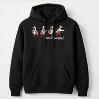 Adorable Holiday Goose Hoodie, Humorous Goose Christmas Hoodie, Retro Xmas Bird Sweatshirt, Festive Animal Graphic Hoodie