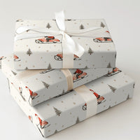 Winter Santa Gift Wrap, Santa Snowmobile Wrapping Paper, Snowmobiling Santa Christmas Wrapping Paper, Rustic Holiday Present Gift Wrap Roll