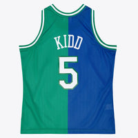 Dallas Mavericks Jason Kidd 1994 Split Swingman Jersey - Blue/Green