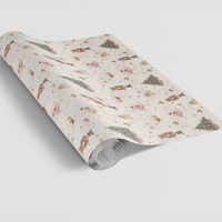 Pink Ballerina Wrapping Paper, Nutcracker Ballet Christmas Gift Wrap, Holiday Watercolor Gift Wrap Roll, Xmas Present Wrapping Paper
