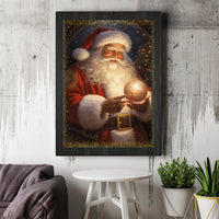 Christmas Ornament Canvas Print, Vintage Santa Claus Canvas Art, Holiday Wall Art Decor, Festive Santa Wall Decor, Frameless Canvas Present