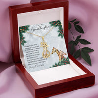 Graceful Love Giraffe Necklace, Giraffe Pendant Necklace for Granddaughter, Adorable Animal Jewelry Necklace, Christmas Present for Granddaughter