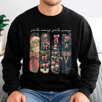 Skeleton Santa Sweatshirt, Sorta Merry Sorta Scary Christmas Sweatshirt, Spooky Holiday Sweatshirt, Retro Xmas Crewneck, Adorable Winter Present