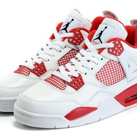 Sneakers, White Red Colorway, Lace Up Design, Casual Gift for Sneaker Fans