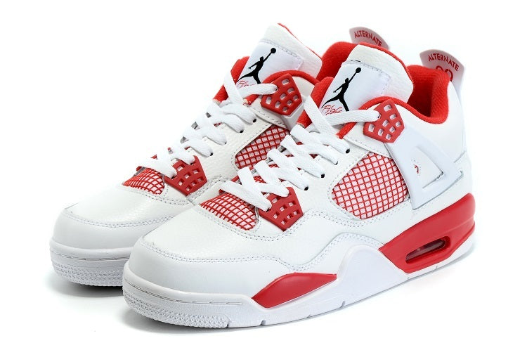 Sneakers, White Red Colorway, Lace Up Design, Casual Gift for Sneaker Fans