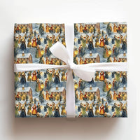 Vintage Snowy Village Gift Wrap, Victorian Christmas Carolers Wrapping Paper, Nostalgic Holiday Wrapping Paper, Winter Gift Wrap Paper Roll