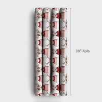 Watercolor Reindeer Christmas Wrapping Paper, Nordic Sweater Deer Wrapping Paper, Adorable Animal Holiday Gift Wrap, Winter Xmas Wrapping Paper