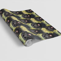 Dog Portrait Holiday Wrapping Paper, Black Schnauzer Wrapping Paper, Adorable Dog Breed Gift Wrap, Dog Lover Christmas Wrapping Paper