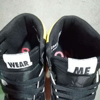 Sneakers, Black Yellow Colorway, Lace Up Design, Casual Gift for Sneaker Fans