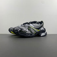 Low Top Sneakers, Black Green Silver Colorway, Lace Up Design, Casual Gift for Sneaker Fans