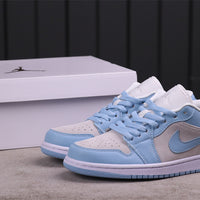 Low Top Sneakers, Blue Colorway, Lace Up Design, Casual Gift for Sneaker Fans