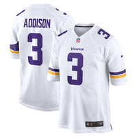 Minnesota Vikings Jordan Addison White Away Game Jersey