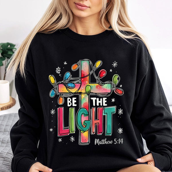 Matthew 5:14 Bible Verse Shirt, Be the Light Christian Sweatshirt, Faith Religious Crewneck, Scripture Pullover, Christmas Ho