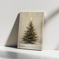 Winter Holiday Pine Tree Wall Decor, Rustic Christmas Tree Wall Art Canvas, Vintage Festive Canvas Print, Christmas Tree Wall Hanging Present