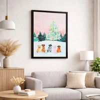 Festive Dog Lover Wall Art, Watercolor Christmas Dogs Canvas, Holiday Puppy Canvas Print, Winter Dog Lover Canvas, Pet Owner Holiday Decor