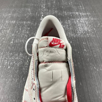 Low Top Sneakers, White Red Colorway, Reverse Hook Design, Lace Up Design, Casual Gift for Sneaker Fans