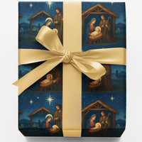 Religious Christmas Gift Wrap, Nativity Wrapping Paper, Holy Family Wrapping Paper, Holy Night Gift Wrap Paper, Holiday Present Paper