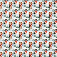 Festive Winter Dog Gift Wrap, Cavalier King Charles Spaniel Wrapping Paper, Dog Lover Christmas Wrapping Paper