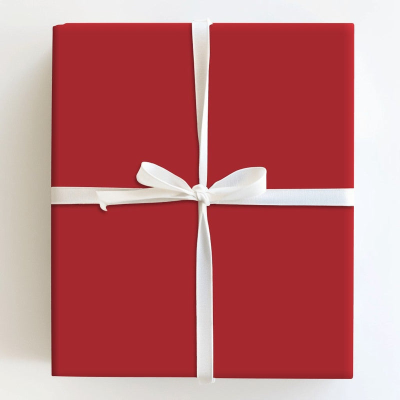 Classic Red Gift Wrap Roll, Solid Red Wrapping Paper, Festive Red Holiday Wrapping Paper, Christmas and Birthday Gift Wrap Roll