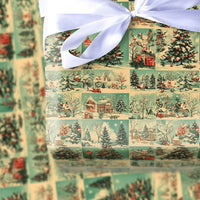 Retro Holiday Collage Gift Wrap, Vintage Christmas Wrapping Paper, Mid Century Wrapping Paper, Nostalgic Gift Wrap Roll