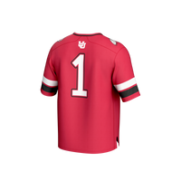 #1 Utah Utes Lightweight Collegiate Football Fashion Jersey - Red