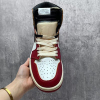 High Top Sneakers, White Red Gray Colorway, Lace Up Design, Casual Gift for Sneaker Fans