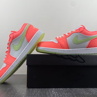 Low Top Sneakers, Green Pink Colorway, Glow in the Dark Detail, Lace Up Design, Casual Gift for Sneaker Fans