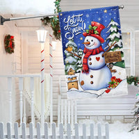 Let It Snow Winter Yard Banner, Christmas Snowman Garden Flag, Holiday Lawn Decor, Double Sided Outdoor Flag, Adorable Festive Seasonal Present
